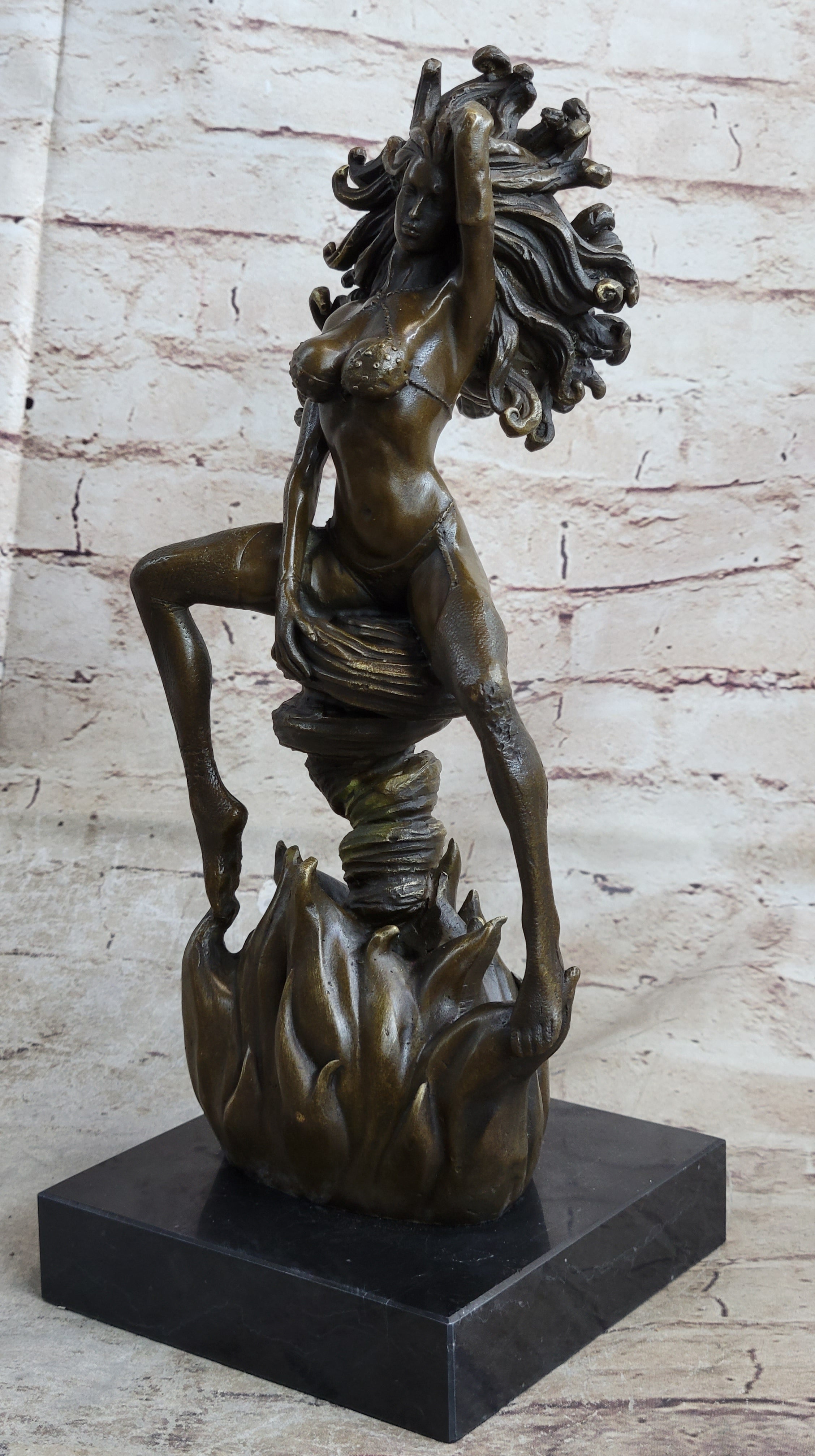 Sexy Medusa Bronze Sculpture Marble By Aldo Vitaleh Figure