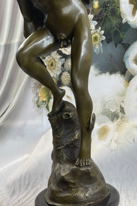 Flying Mercury Hermes w/ Caduceus Bronze Statue Sculpture Giambologna 20" x 11"