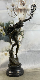 Flying Mercury Hermes w/ Caduceus Bronze Statue Sculpture Giambologna 20" x 11"