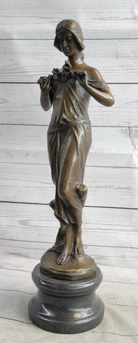 Jean Patoue Art Nouveau Female Personifying Spring Bronze Sculpture