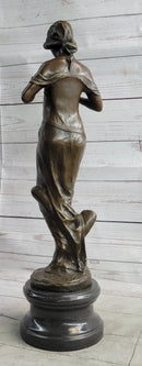 Jean Patoue Art Nouveau Female Personifying Spring Bronze Sculpture