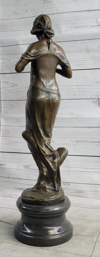 Jean Patoue Art Nouveau Female Personifying Spring Bronze Sculpture