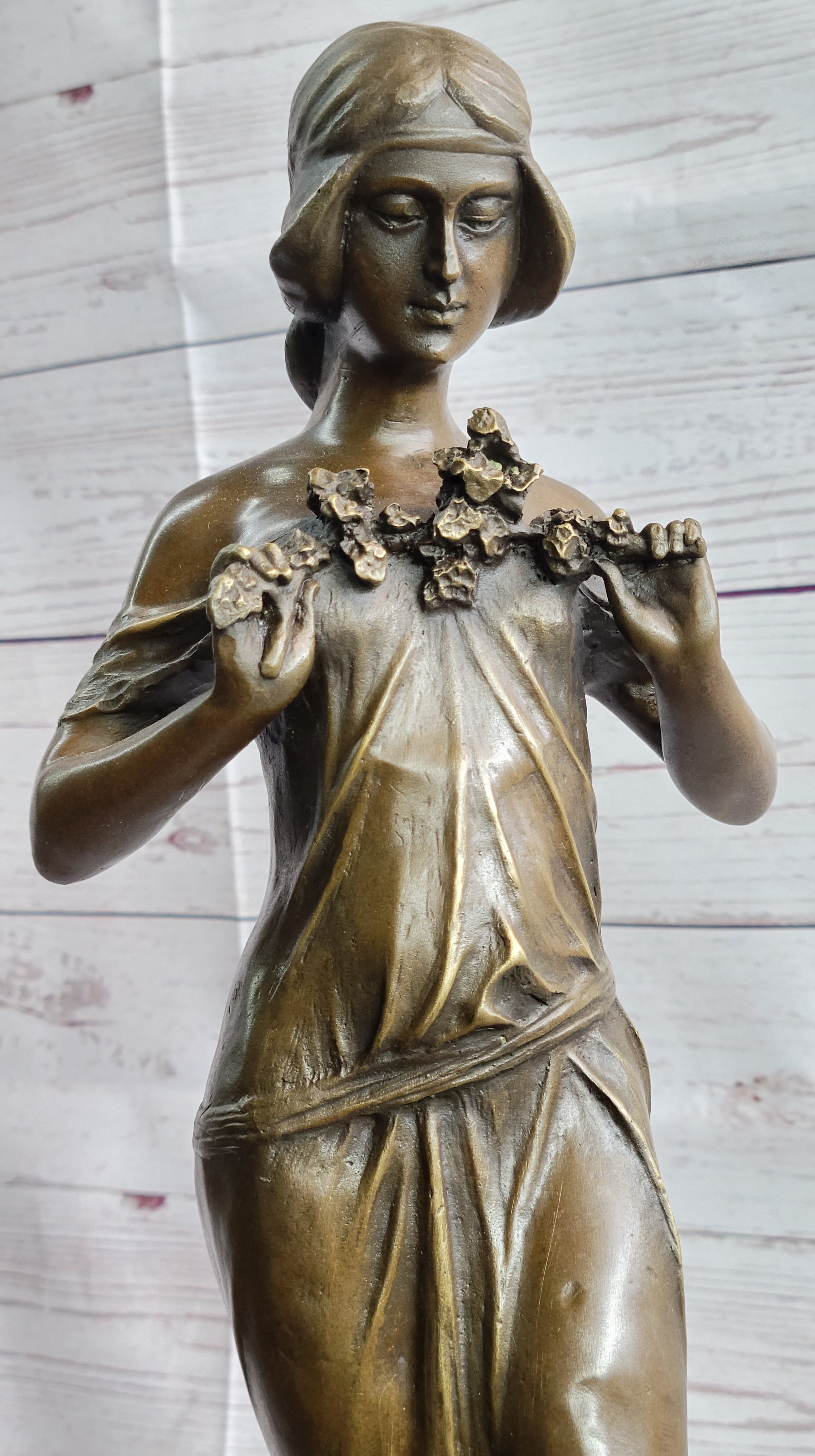 Jean Patoue Art Nouveau Female Personifying Spring Bronze Sculpture