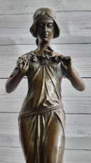 Jean Patoue Art Nouveau Female Personifying Spring Bronze Sculpture