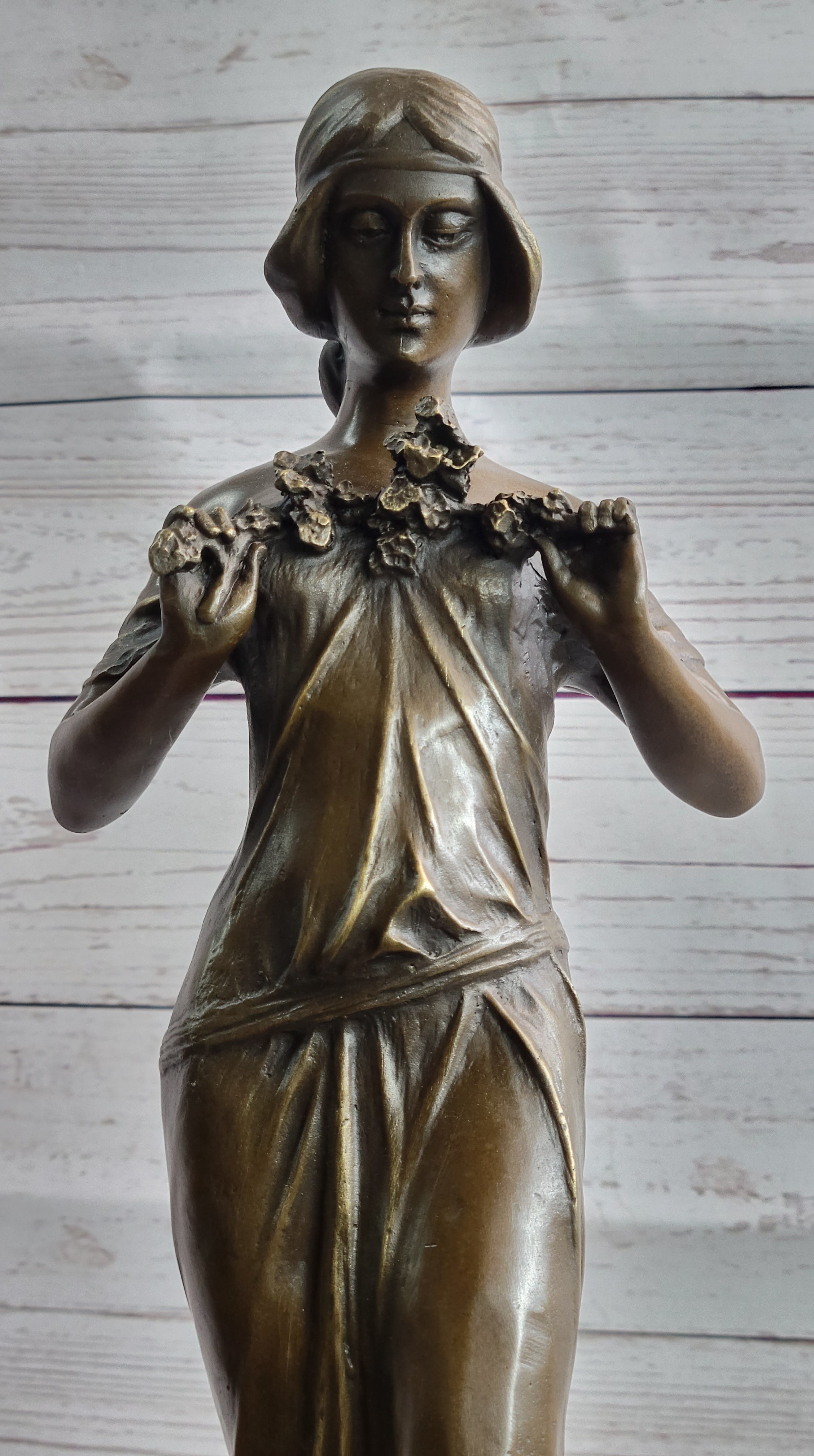 Jean Patoue Art Nouveau Female Personifying Spring Bronze Sculpture