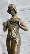 Jean Patoue Art Nouveau Female Personifying Spring Bronze Sculpture
