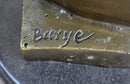 Signed Barye Bronze Bust Horse Head Sculpture Marble Base