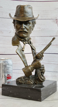 Wyatt Earp OK Corral Bronze Bust Sculpture Western Art