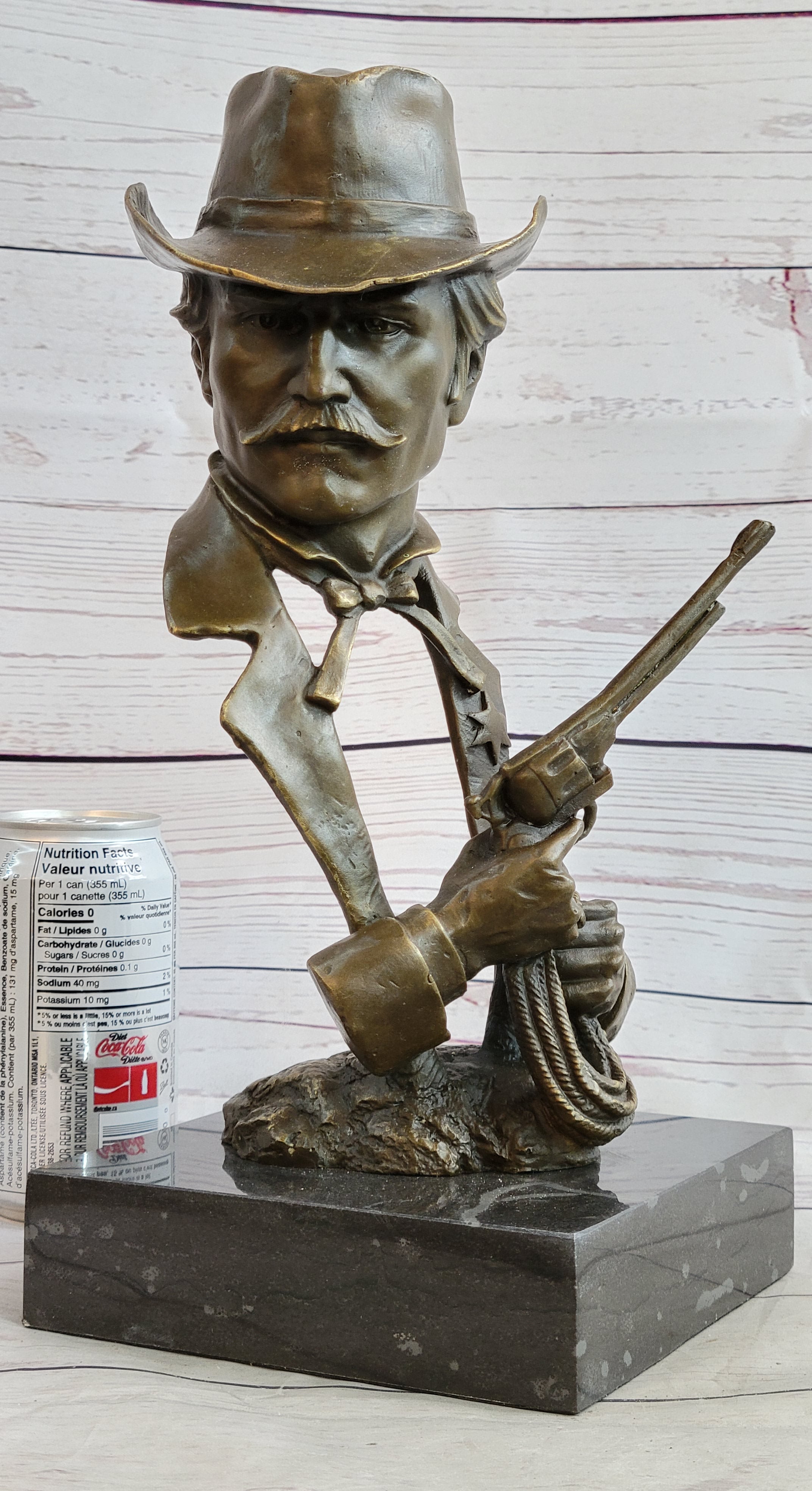 Wyatt Earp OK Corral Bronze Bust Sculpture Western Art