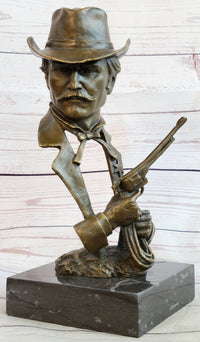 Wyatt Earp OK Corral Bronze Bust Sculpture Western Art