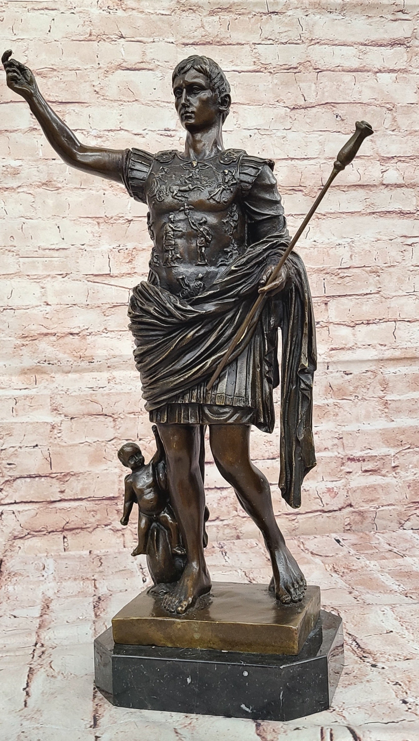 Augustus of Prima Porta Caesar Octavian Bronze Sculpture
