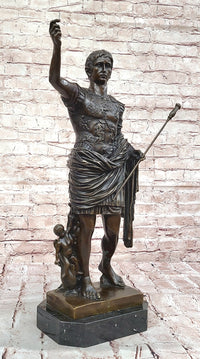 Augustus of Prima Porta Caesar Octavian Bronze Sculpture