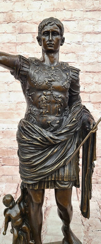 Augustus of Prima Porta Caesar Octavian Bronze Sculpture