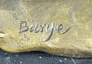 Lion Bronze Sculpture by Antoine Barye on Marble Base