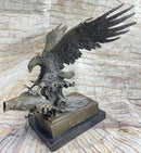 Extra Large American Eagle Scooping Fish Bronze by Milo