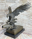 Extra Large American Eagle Scooping Fish Bronze by Milo