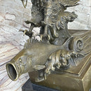 Extra Large American Eagle Scooping Fish Bronze by Milo