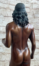 Ancient Greek Kouros Nude Male Sculpture Figure on Marble Base