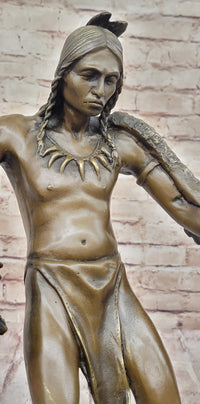 Native American Eagle Dancer Rain Dance Shaman Bronze 18" x 10"