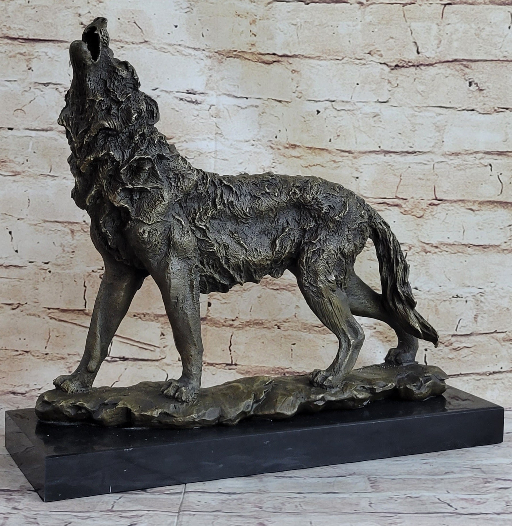 Wolf Direwolf Bronze Sculpture Antoine Barye 13.5" x 15"