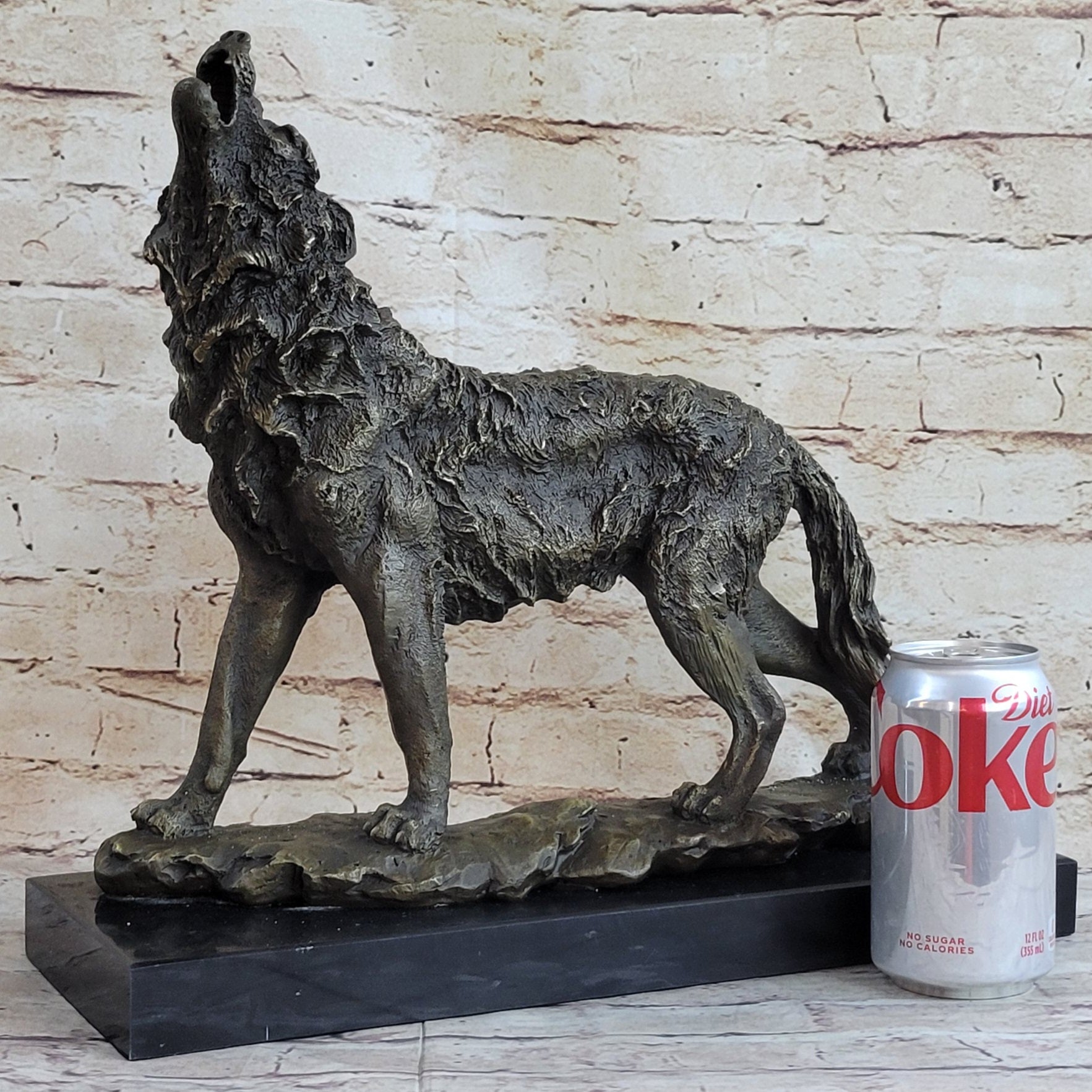 Wolf Direwolf Bronze Sculpture Antoine Barye 13.5" x 15"