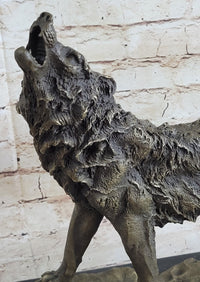 Wolf Direwolf Bronze Sculpture Antoine Barye 13.5" x 15"