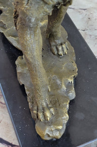 Wolf Direwolf Bronze Sculpture Antoine Barye 13.5" x 15"