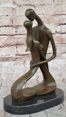 Signed Modern Art Abstract Two Lovebirds Bronze Sculpture