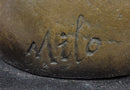 Signed Modern Art Abstract Two Lovebirds Bronze Sculpture