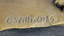 Male Lion Stalking Prey Bronze Sculpture Signed Art on Marble
