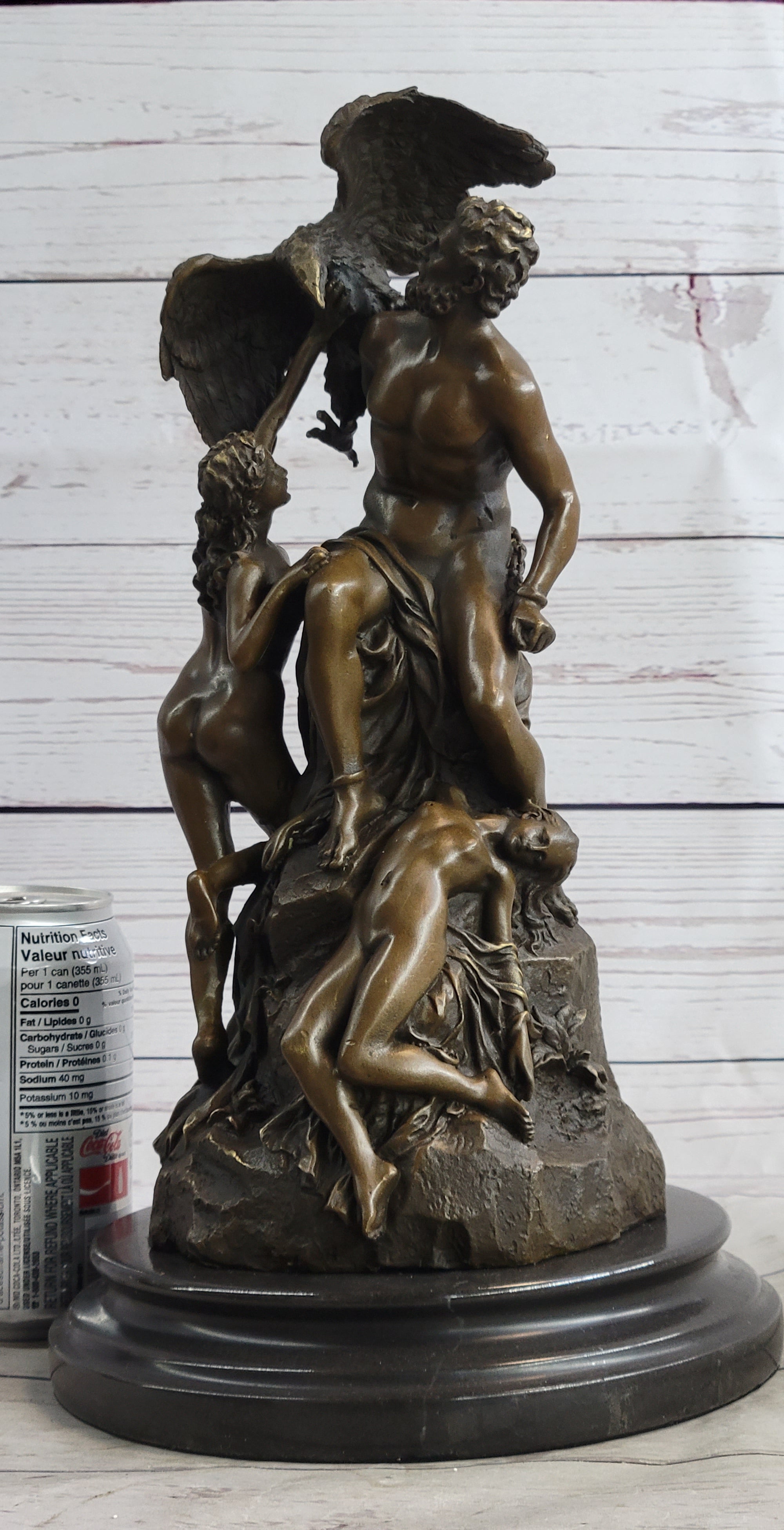 Prometheus Bound and the Oceanids Bronze Nude Statue Sculpture Greek Mythology