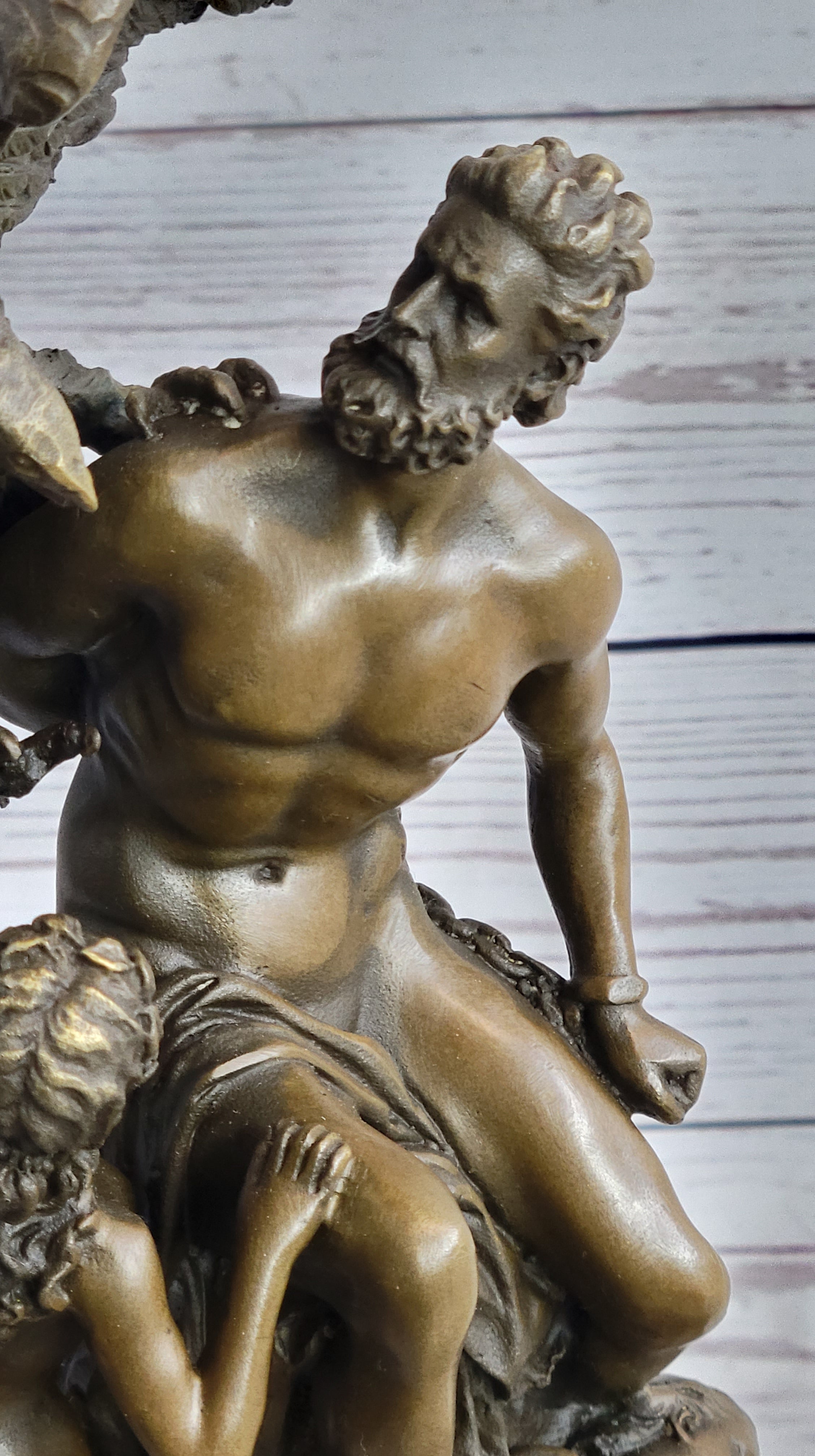 Prometheus Bound and the Oceanids Bronze Nude Statue Sculpture Greek Mythology