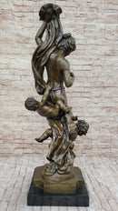 Vintage Style Classical Nude Female & Cherubim - Sculpture Art