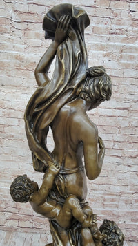 Vintage Style Classical Nude Female & Cherubim - Sculpture Art