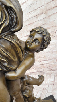 Vintage Style Classical Nude Female & Cherubim - Sculpture Art