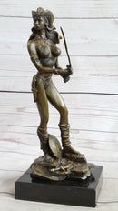 Vitaleh Bronze Sculpture Female Amazon Warrior Marble Figure