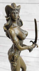 Vitaleh Bronze Sculpture Female Amazon Warrior Marble Figure