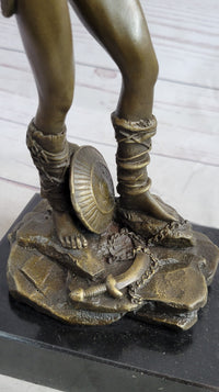 Vitaleh Bronze Sculpture Female Amazon Warrior Marble Figure