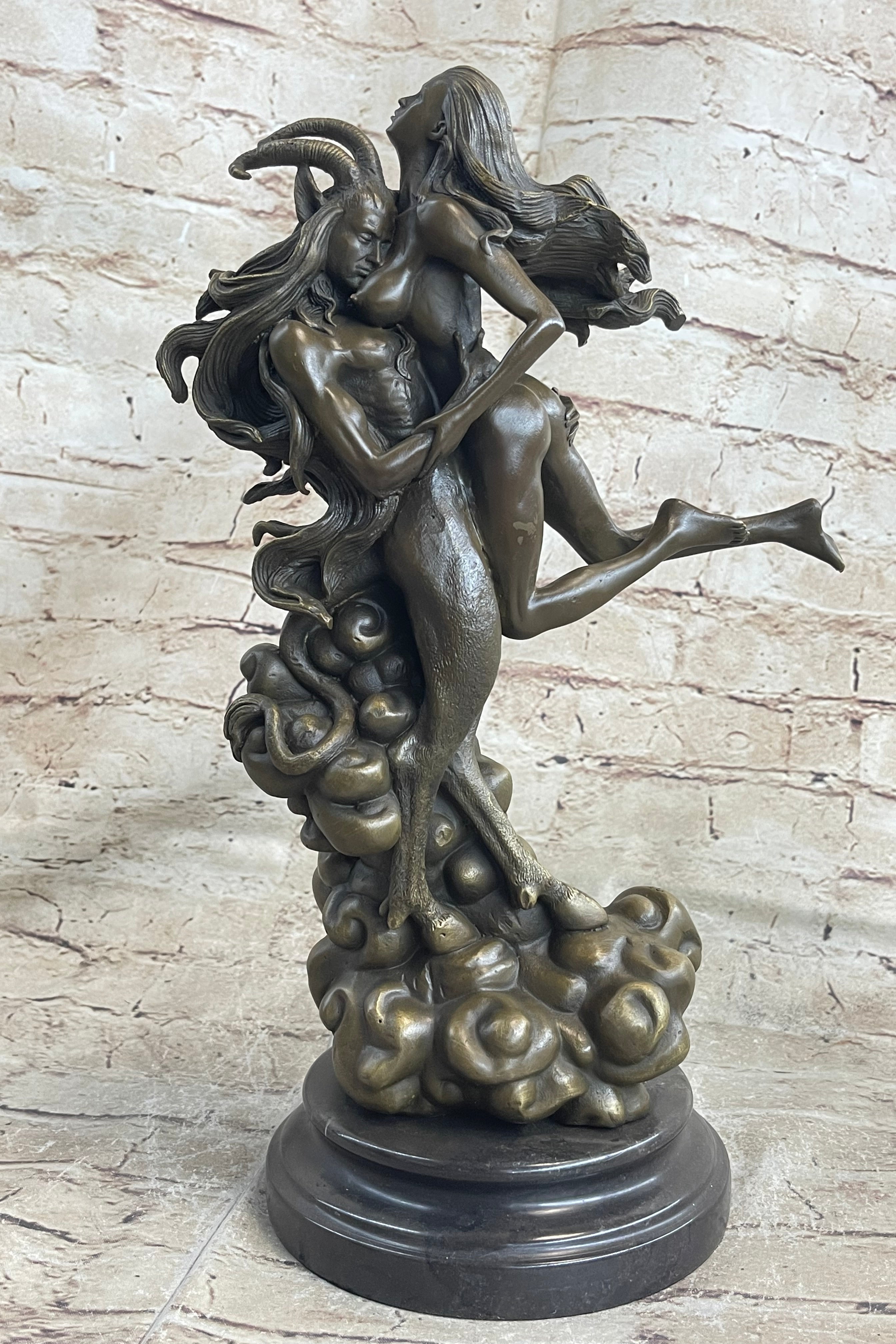 Female Satyr Demon Devil Nude Girl Erotic Bronze Sculpture Occult Art