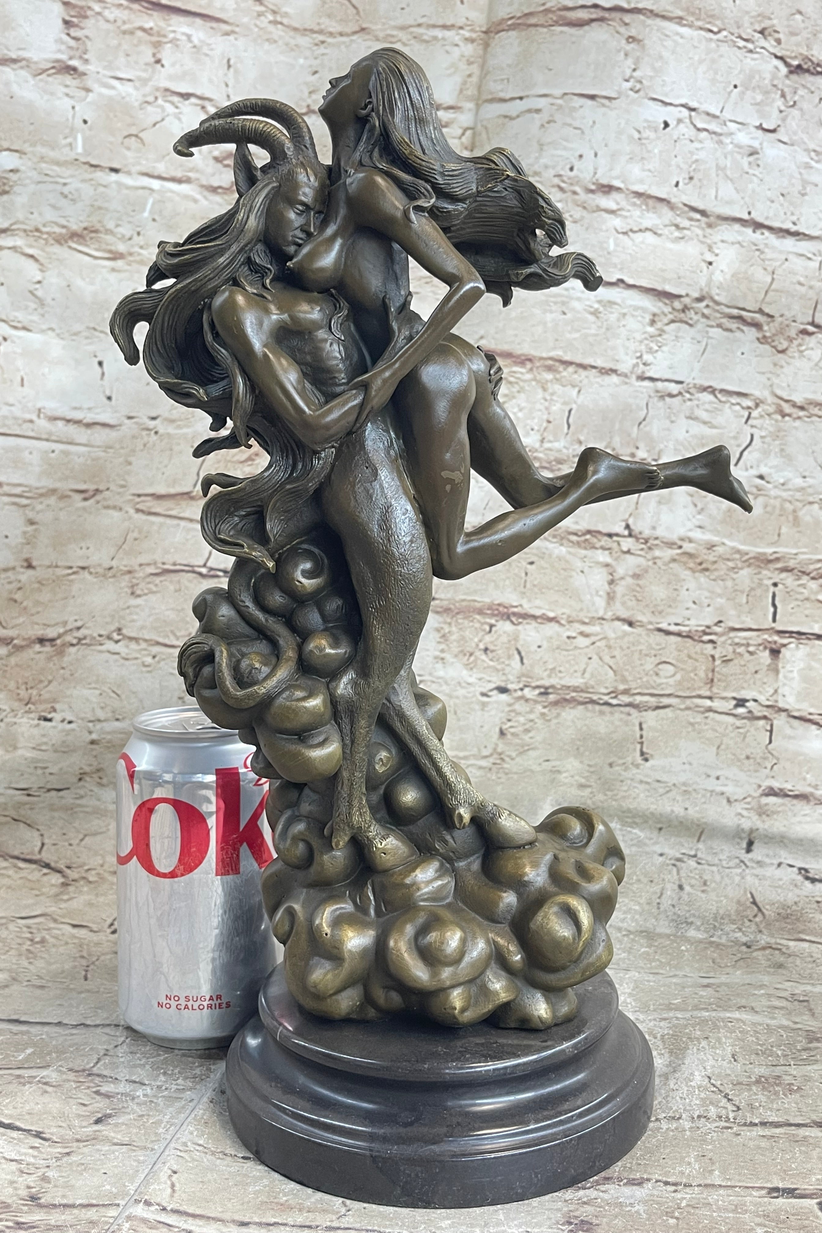 Female Satyr Demon Devil Nude Girl Erotic Bronze Sculpture Occult Art