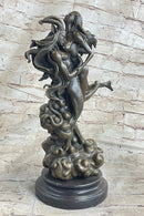 Female Satyr Demon Devil Nude Girl Erotic Bronze Sculpture Occult Art