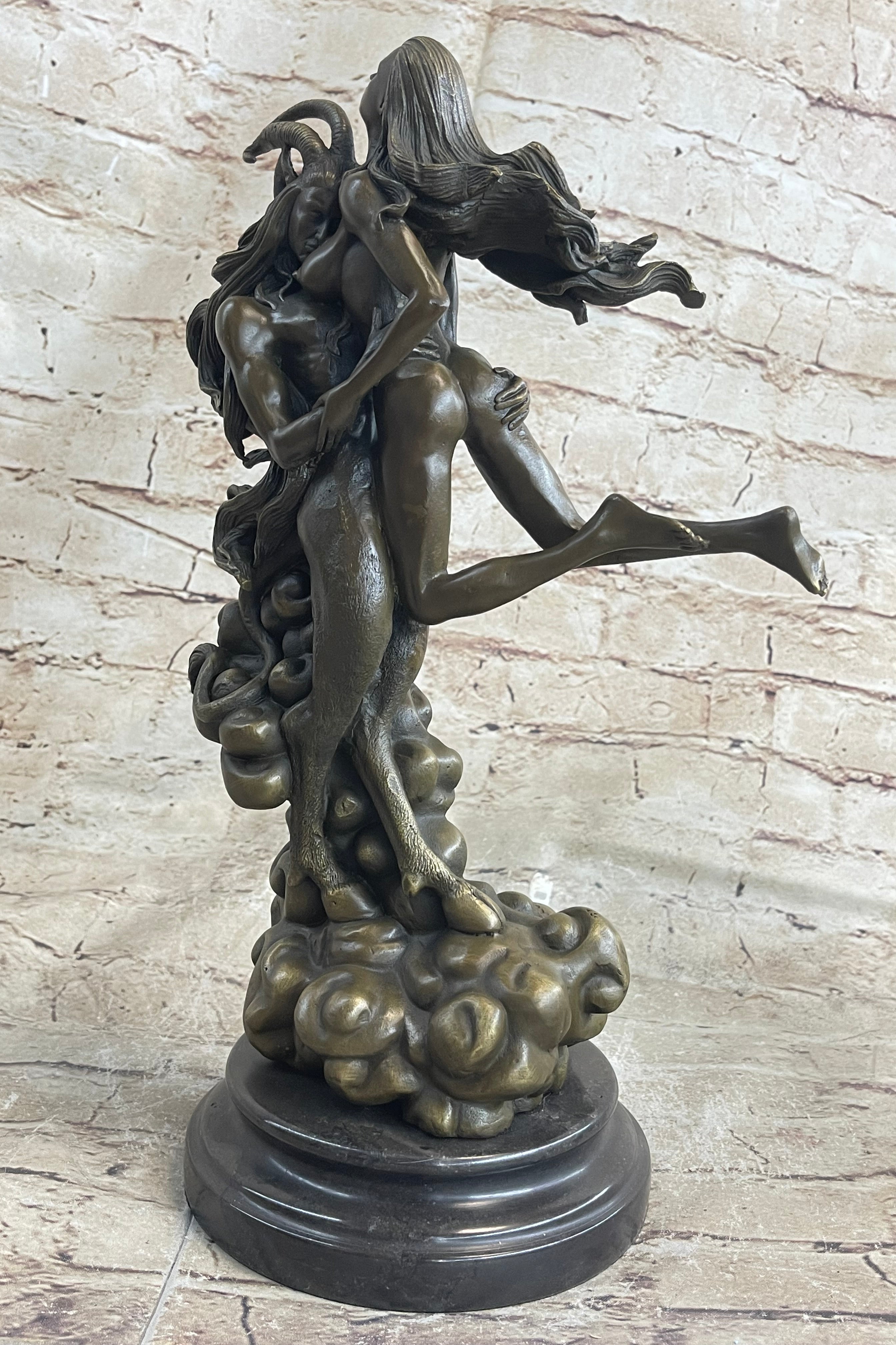 Female Satyr Demon Devil Nude Girl Erotic Bronze Sculpture Occult Art