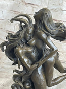 Female Satyr Demon Devil Nude Girl Erotic Bronze Sculpture Occult Art