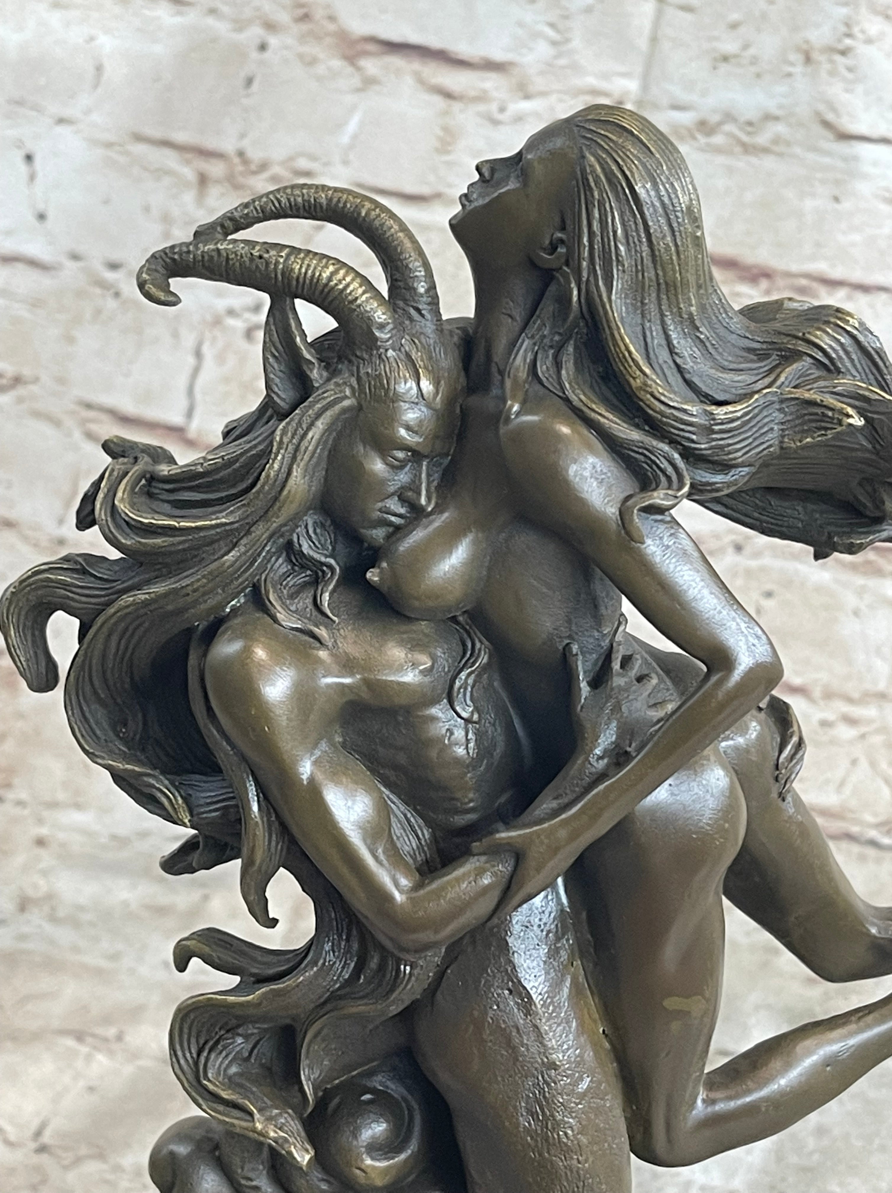 Female Satyr Demon Devil Nude Girl Erotic Bronze Sculpture Occult Art