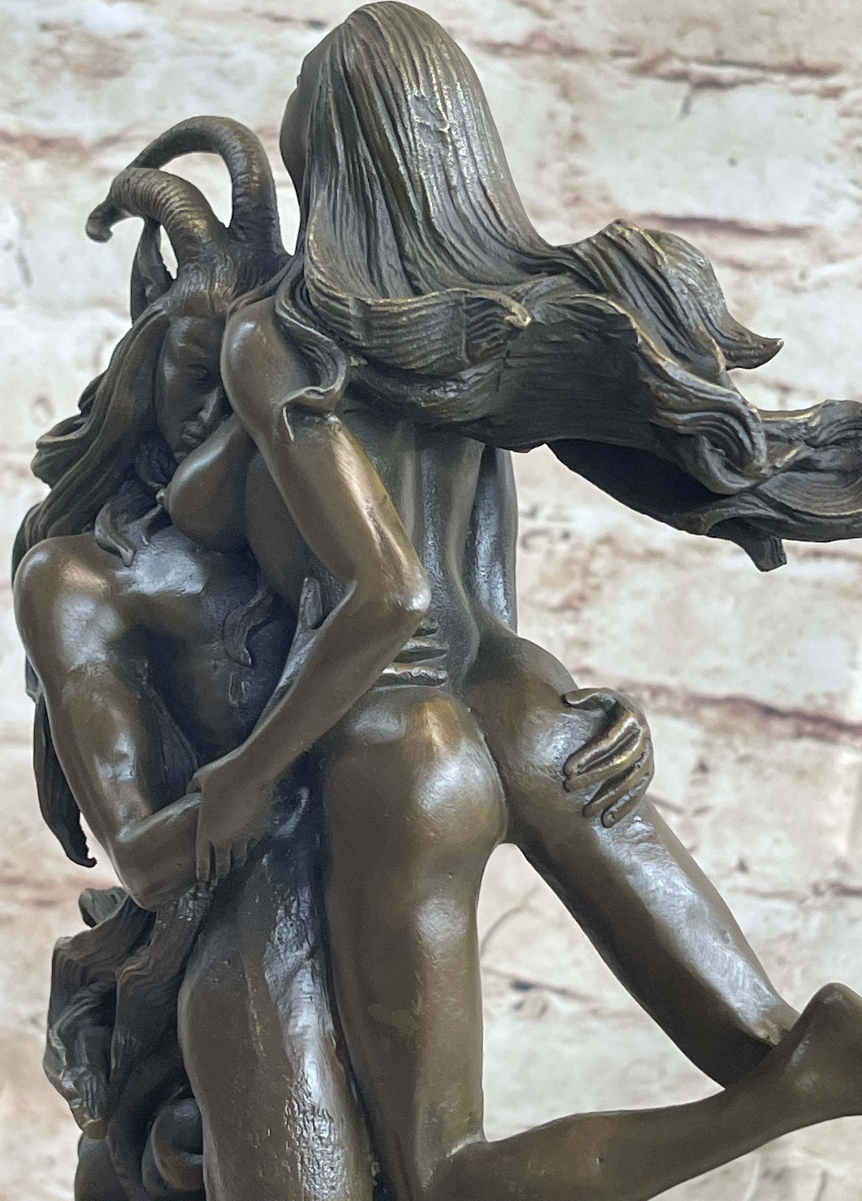 Female Satyr Demon Devil Nude Girl Erotic Bronze Sculpture Occult Art