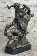 Milo Native American Warrior on Horse Bronze Sculpture