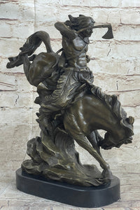 Milo Native American Warrior on Horse Bronze Sculpture