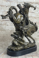Milo Native American Warrior on Horse Bronze Sculpture