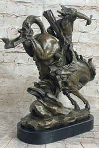 Milo Native American Warrior on Horse Bronze Sculpture