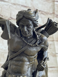 Milo Native American Warrior on Horse Bronze Sculpture